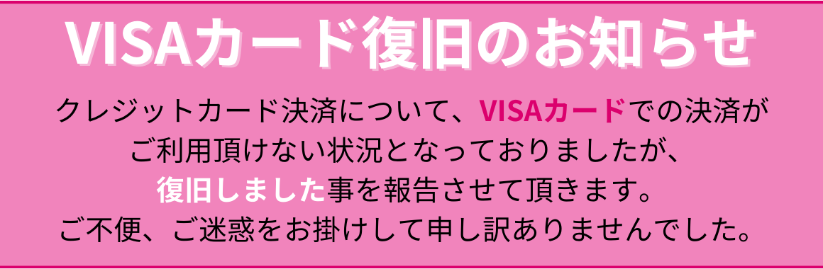 VISA復旧のお知らせ